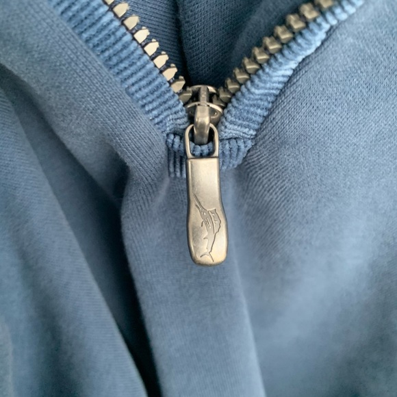 Tommy Bahama blue quarter zip sweater - Picture 6 of 7